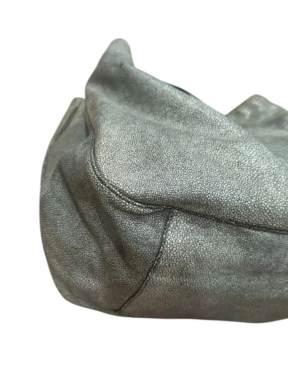 Yves Saint Laurent Vintage Olive Gray Exotic YSL Rive Gauche Roadie Hobo Bag